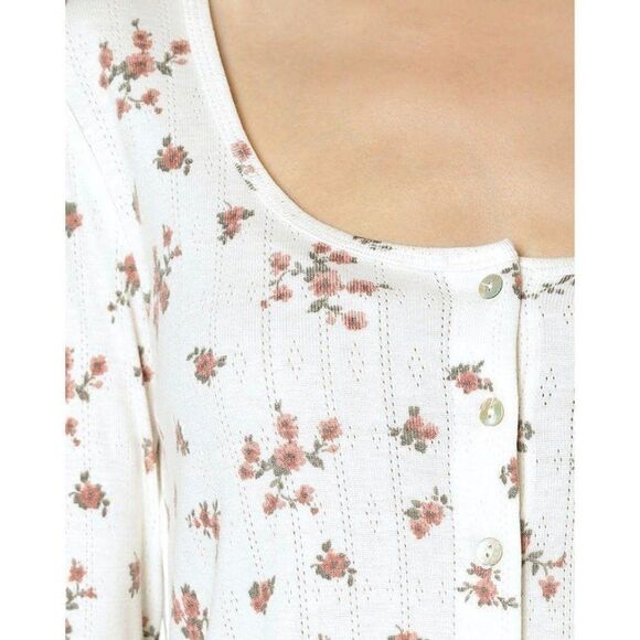 No Comment Blouse Top XL Juniors' White Floral New - Picture 8 of 8